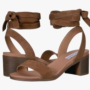 Steve Madden Women's Adrianne Heeled Sandal Chestnut Suede 7 M